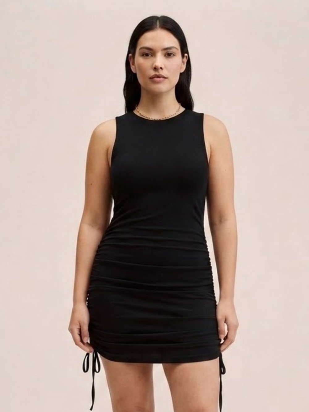 Mango Sleeveless Bodycon Ruched Mini Dress